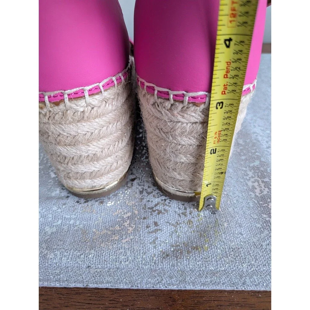 Franco Sarto Clemens Sandals Womens 10 M Fuschia Pink Platform Wedge Leather NEW